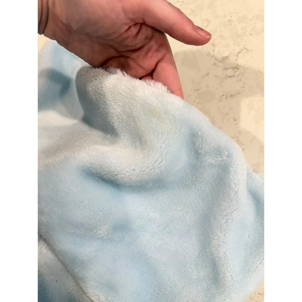 Light‎ Blue Elephant Rosebud Swirl Plush Baby Security Blanket Lovey